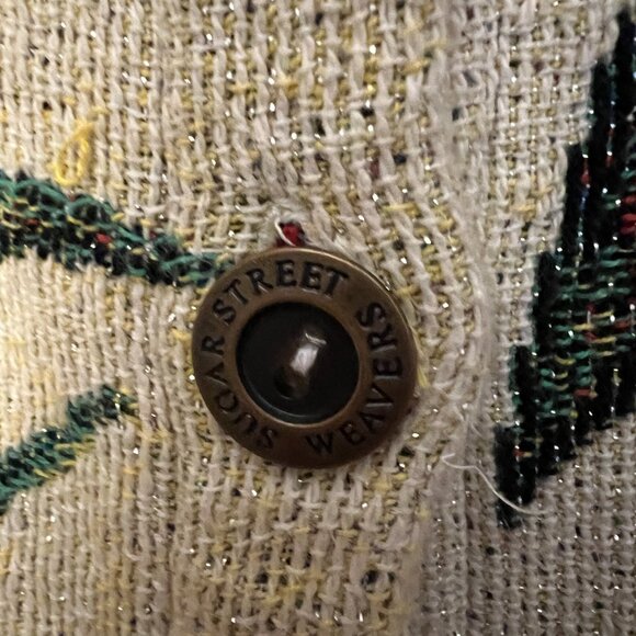 Sugar Street Weavers Tapestry Cardigan Jacket: Poinsettia Floral Size M - Picture 4 of 6